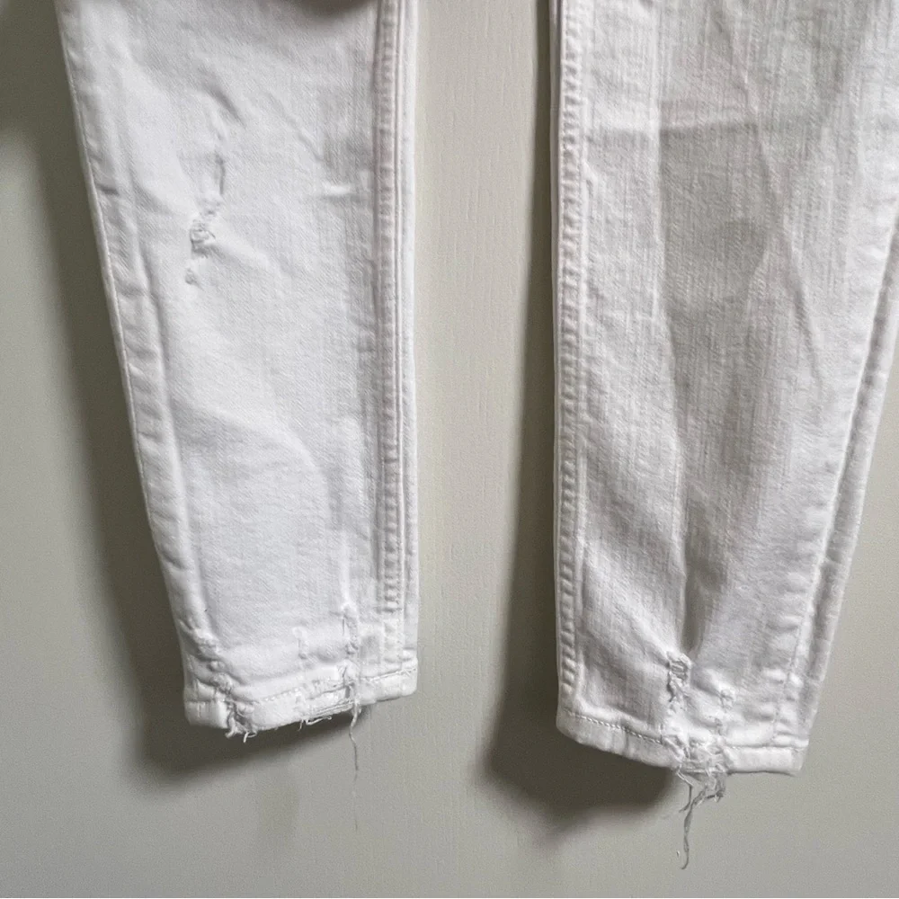 Zara Men's Distressed Ripped Skinny Jeans White 31x30